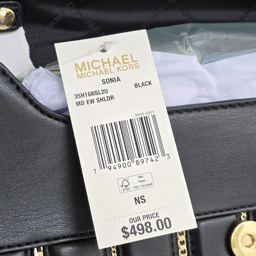 Michael Kors Sonia Medium Black Crossbody - Picture 7 of 10